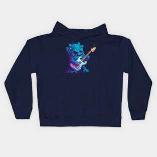 Monster Playing Guitar Kids Hoodie